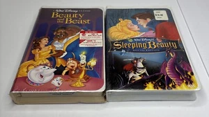 Disney Lot Of 2 New Sealed VHS Movies Sleeping Beauty & Beauty and the Beast Vtg - Picture 1 of 7