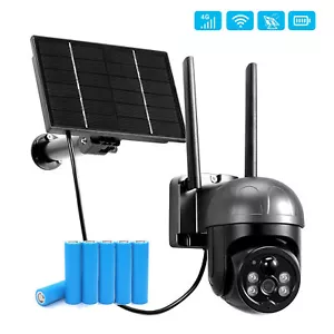 4G Sim Card/Wifi PTZ Camera 1080P Outdoor Battery Solar Panel GSM CCTV Security - Picture 1 of 6