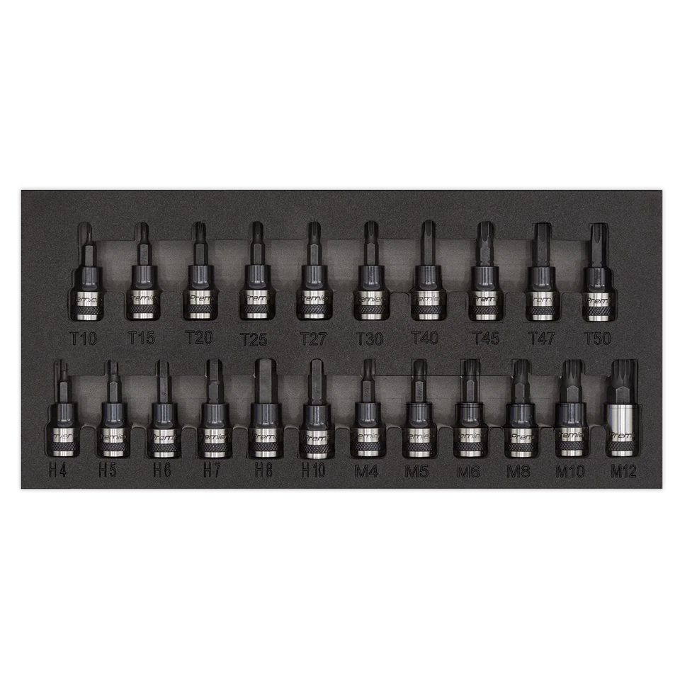 SPECIAL DEAL! Mixed TORX Star Hex Spline Socket Bit Set 22pc 3/8 Drive Black SMB - Image 1 of 1