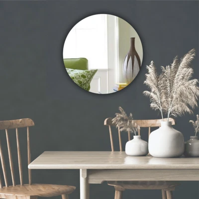 Acrylic WallDecor Mirror Round Circle Strong Lightweight Sharp Reflection NoDIY. - Image 1 of 4