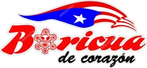 PUERTO RICO FLAG- PR STICKER-DECAL, BORICUA DE CORAZON #12 - Bild 1 von 1