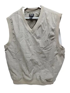 PING GOLF COLLECTION WINDOWPANE WIND VEST Olive White, X-Large. EUC - Picture 1 of 11