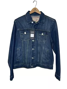 True Religion Womens Trucker Jacket Jesse SN Medium Dreamy Wash Denim Medium NWT - Picture 1 of 11