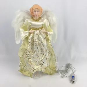 Gold Angel Christmas Tree Topper 12" LED Light Up Holiday - Picture 1 of 10