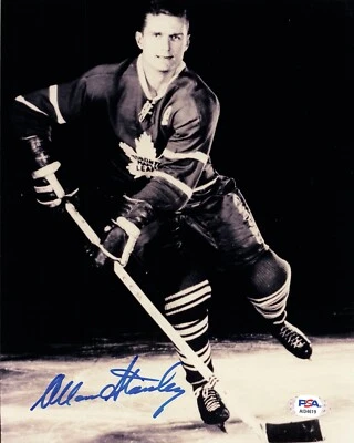 Allan Stanley Toronto Maple Leafs Signed Autograph 8 x 10 Photo PSA DNA - Image 1 of 2