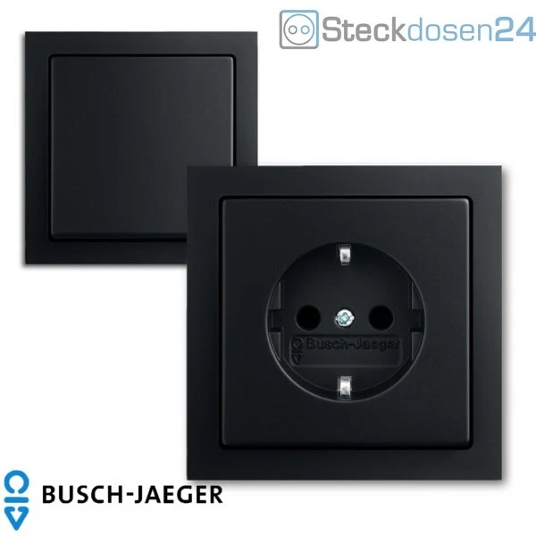 Busch Jaeger Future Linear Steckdosen Schalter Schwarz Matt Busch Jäger 885 - Bild 1 von 1