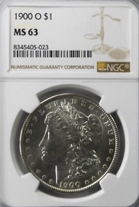 1900 O $1 Morgan Silver One Dollar NGC MS63 New Orleans Uncirculated - Picture 1 of 2