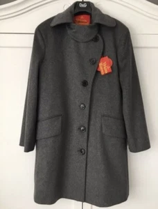 £950 VIVIENNE WESTWOOD Red Label Grey Wool Coat - Made In Italy - Picture 1 of 7