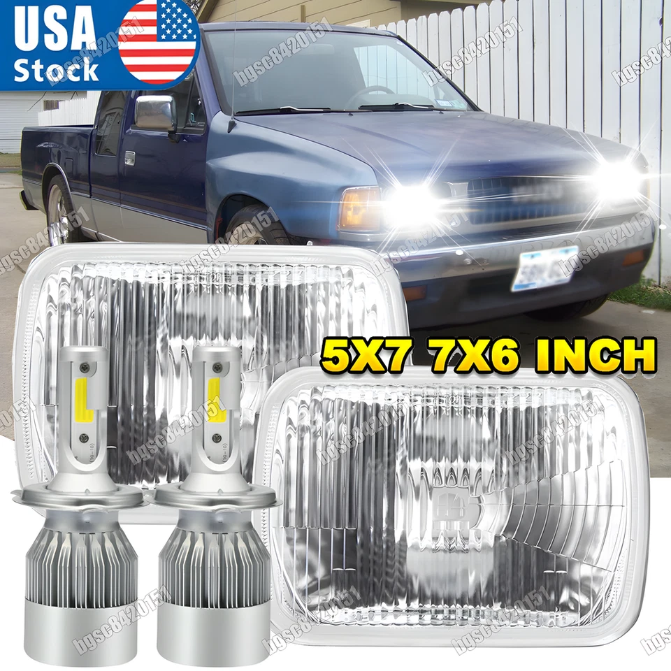 Faróis 2x 7x6" feixe Hi/Lo DRL H6014 para Isuzu Pickup I-Mark - Imagem 1 de 4
