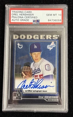 2004 Topps Retired Edition Chrome Orel Hershiser Dodgers PSA 10 Auto - Image 1 of 2