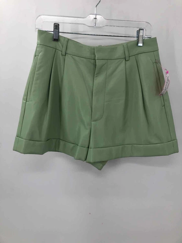 二手 Alice + Olivia 绿色 6 码人造皮革基本短裤 — 第 1/3 张图片