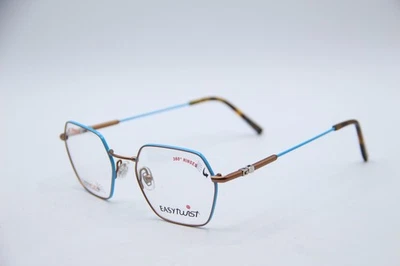 NEW EASYTWIST TURBOFLEX ET9003 10 BROWN BLUE AUTHENTIC FRAMES EYEGLASSES 47-18 - Image 1 of 4