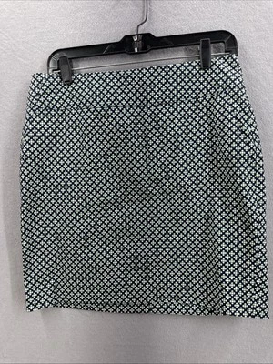 Falda Ann Taylor Mujer 10 Azul Verde Estampado Geométrico Lápiz Recto Con Bolsillos Foto 1 de 4