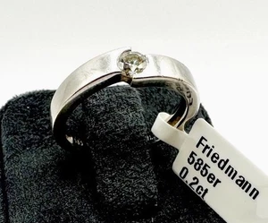 14 Karat Weißgoldring Mit Brillant/ Größe 52 - Bild 1 von 7