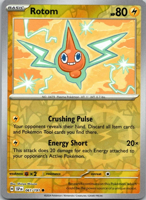 Rotom - Reverse Holo - Common SV08: Surging Sparks 061/191 NM - Image 1 of 1