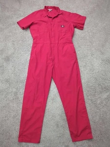 Dickies Overalls Mens Large TALL Red Short Sleeve Utility Workwear - Picture 1 of 9