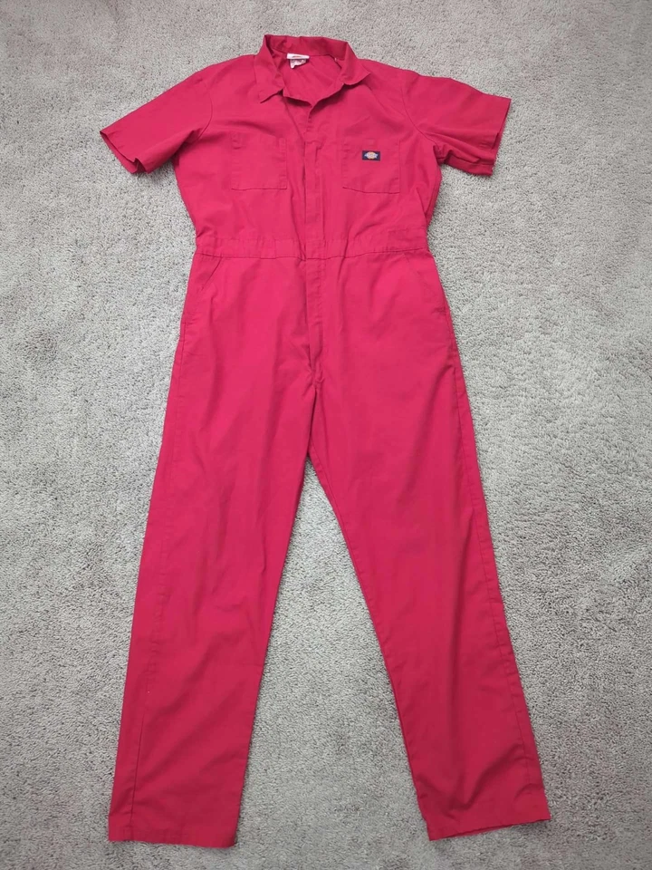 Dickies Overalls Mens Large TALL Red Short Sleeve Utility Workwear - Image 1 of 4