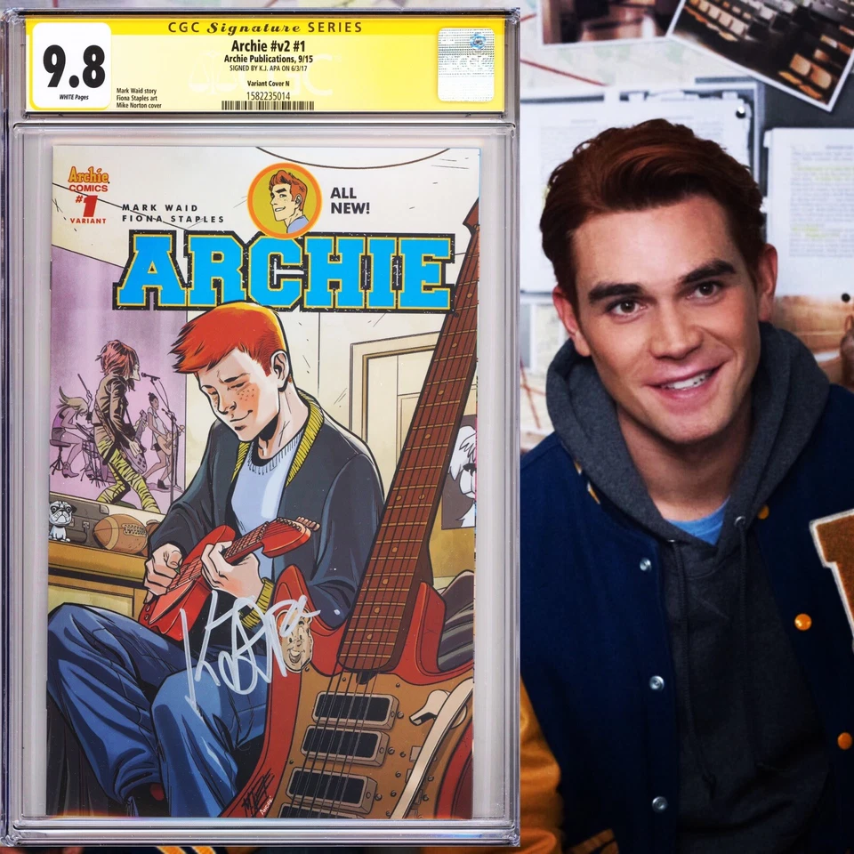 CGC 9.8 SS Archie v2 #1 signed by Archie himself K.J. Apa from Riverdale TV show - Image 1 of 2