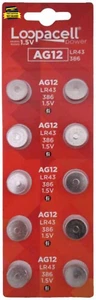 AG12 LR43 386 SR43 1.5V Alkaline Button Cell Watch Batteries 10 Pack ⭐️⭐️⭐️⭐️⭐️ - Picture 1 of 6