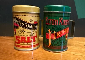 Vintage Tin Can Percival Duffin's Elton Kirby's Salt And Pepper Shaker - Picture 1 of 9