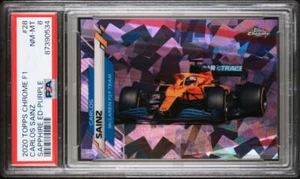 PSA 8 - /10 Carlos Sainz #28 - Sapphire - Purple - 2020 Topps Chrome F1 - Picture 1 of 2