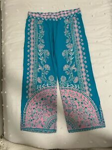 Lilly Pulitzer Bal Harbour Palazzo Pants Turquoise Teal XL