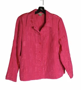Womens 14P 14 Petite Tan Jay Pink Shimmery Quilted Pattern Jacket - Picture 1 of 7