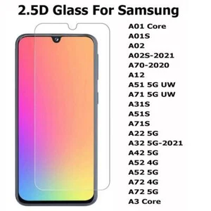 2x For Samsung Galaxy A01S A02S A12-71S A22-A72 A3 Tempered Glass Screen Protect - Picture 1 of 5