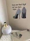 Silver Shoe Black Custom Word Quote Wall Decal Sticker Home Office Decor Sale