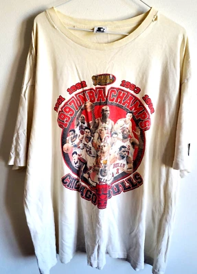 1997 Starter Michael Jordan Chicago Bulls Champion  T-SHIRT  XL-2XL Runs Big  - Image 1 of 4