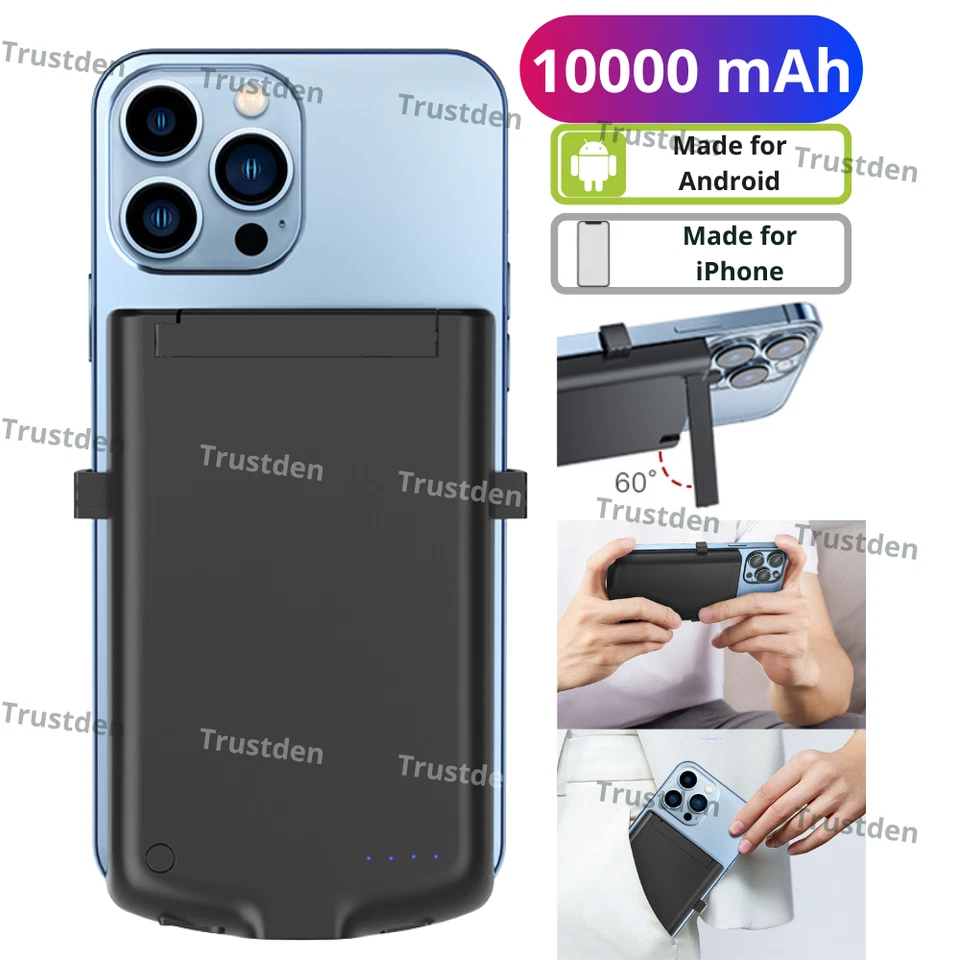 For iPhone Android Power Bank 10000mAh Battery Charger Case Pack Charging Cover - Image 1 of 4