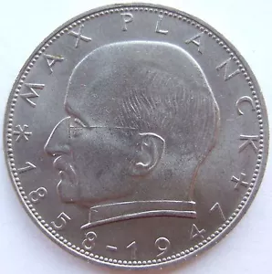 Münze Max Planck 2 Deutsche Mark 1962 F in fast Stempelglanz - Bild 1 von 2