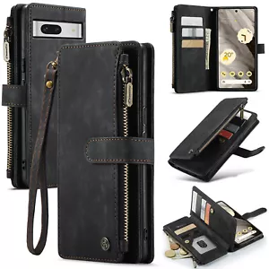 Nueva Funda Cartera con Soporte de Cuero con Ranura para Tarjeta de Crédito Abatible para Teléfono Google Pixel - Imagen 1 de 56