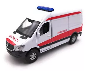 Modellino Mercedes Benz Sprinter Notarzt Bianco Auto Scala 1:34-39 (Licenza) - Foto 1 di 3