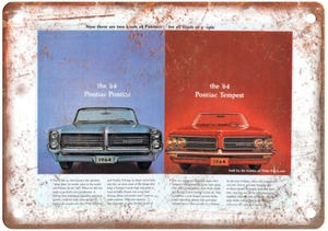 Vintage Pontiac 1964 Auto Ad Reproduction Metal Sign A12393 - Picture 1 of 2