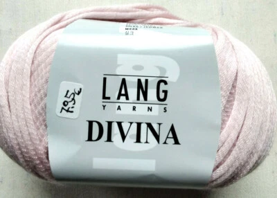 (15,90€/100g) 50g Lang Yarns Divina, Modal,Cotton, Seide Fb 9, rosa LL140m  - Bild 1 von 4