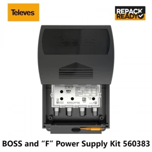 Televes Mast Amplifier w/ BOSS + Coaxial F Fitting Power Supply 2 Inputs 560383 - Picture 1 of 9
