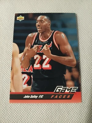1992 JOHN SALLEY UPPER DECK GAME FACES NBA CARD #497 MIAMI HEAT PISTONS BULLS - Image 1 of 2