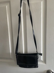 Crossbody purse. Small black studded purse. 6x7 1/2 inches. nice condition - Picture 1 of 6
