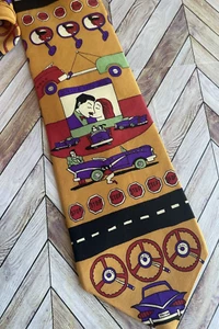 Rivetz Of Boston Steve Guarnaccia Drive In Tie Necktie Silk Made in USA XC - Picture 1 of 4