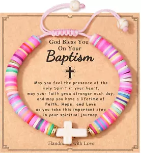 Cross Bracelet for Girls First Communion Baptism Confirmation Gifts for Girls - Picture 1 of 9
