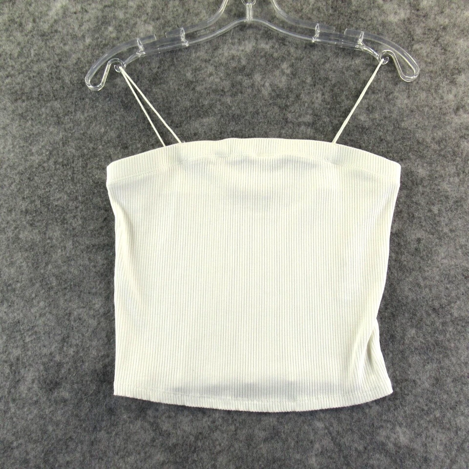 Active основной женщин Майка средний белый спагетти ремень ребристый вискоза эластичной  - Изображение 1 из 4