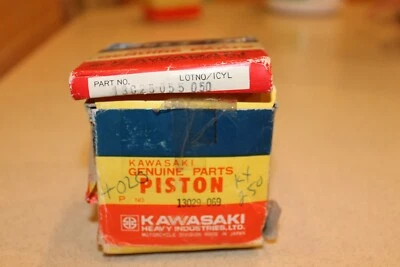 NEW IN PACKAGE NOS KAWASAKI 1974-1976 KX250 2ND OVER PISTON/RINGS-RARE PART!!!! - Image 1 of 4