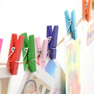 50Pcs Mini Clothespin Wood Clothes Pegs High Quality Colorful Wooden Home Clips