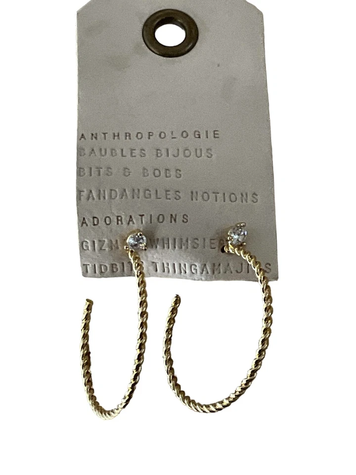 Pendientes de aro Anthropologie Twist nuevos con etiquetas PVP $44 Foto 1 de 1