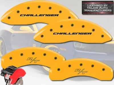 Dodge "Challenger RT" SE 2009-2010 cubierta de pinza de disco de freno delantero trasero amarillo MGP Foto 1 de 4