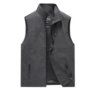 Summer Outdoor Fishing Photography Camping Stand-up Collar Vest Waistcoat - Picture 1 of 10