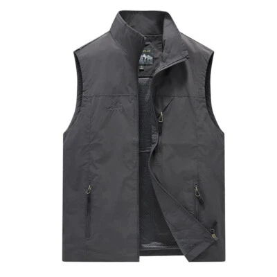 Summer Outdoor Fishing Photography Camping Stand-up Collar Vest Waistcoat - Image 1 of 4