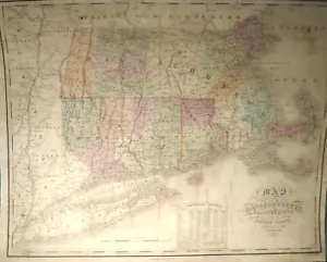 Anthony Finley MASSACHUSETTS, CONNECTICUT & RHODE ISLAND 1825 Very Good 17x21 - Picture 1 of 6