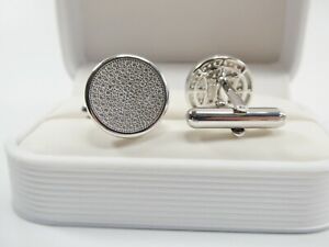 REAL HIGH QUALITY 925 STERLING SILVER FULL STONE CUFFLINKS